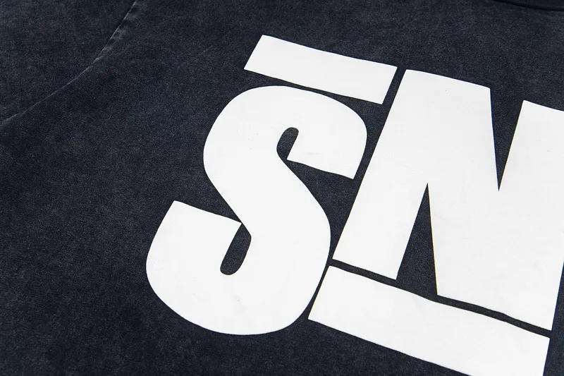 130💰S03# SAINT MICHAEL retro high street distressed vinTAGE short-sleeved T-shirt 15 washed black S,M,L,XL